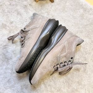*Hogan | Interactive Tan Suede Wedge Sneakers Size 5.5